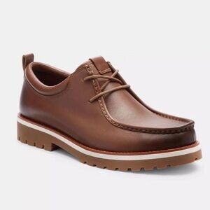 COACH Mens DARK SADDLE Brown Banks Leather Lug Oxford Boots US Size 7